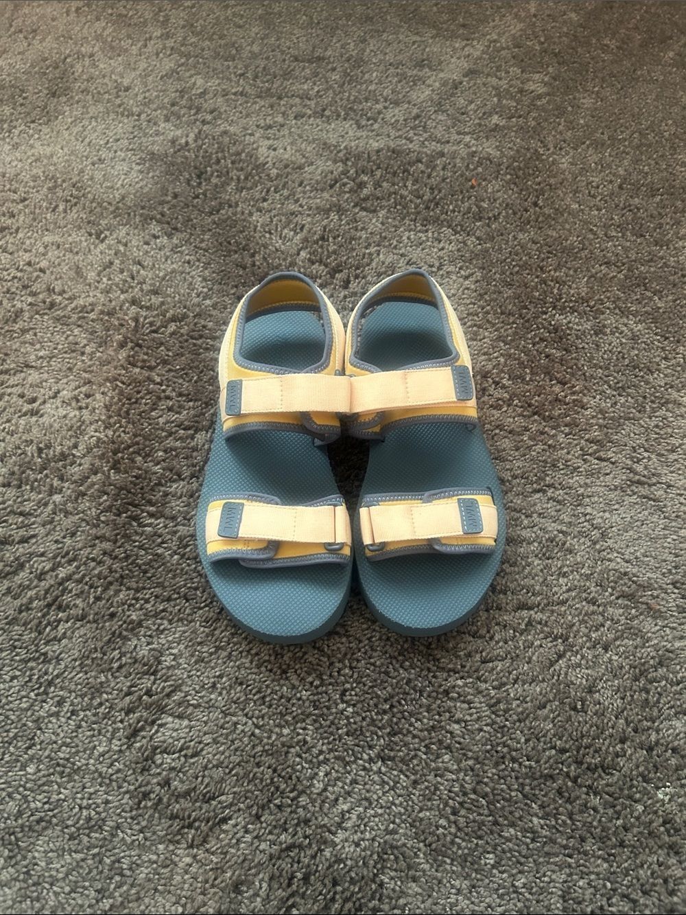 Madewell (Re)sourced Jay Neoprene Blue and Yellow Adjustable Strap Sandals